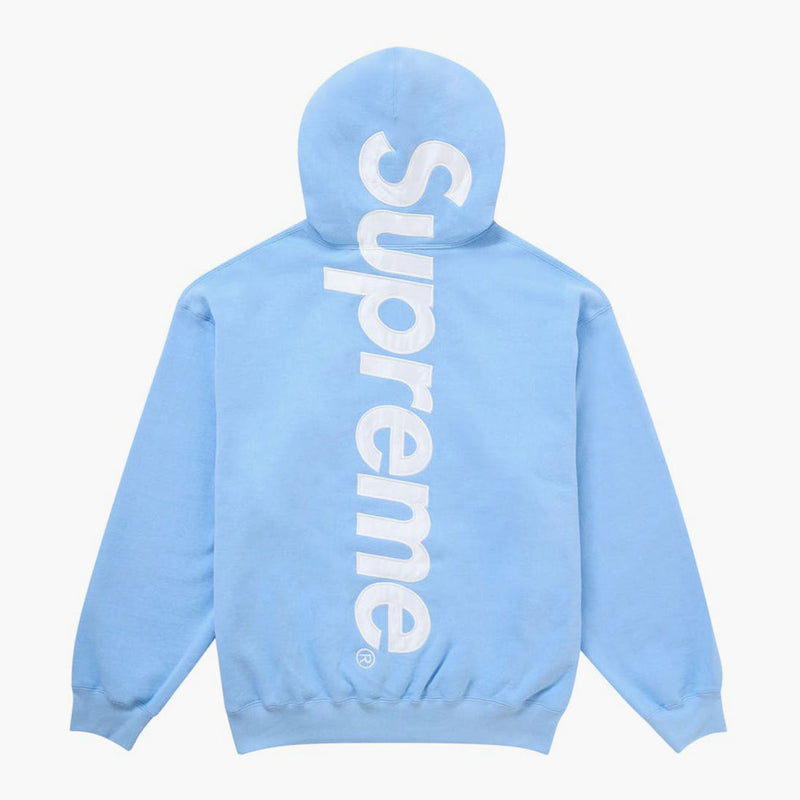 Supreme Satin Applique Hooded Sweatshirt (FW24) Light Blue