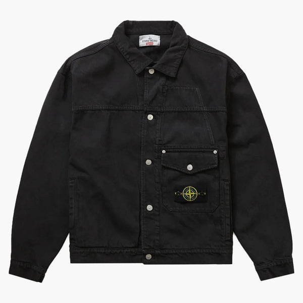 Supreme Stone Island Denim Trucker Jacket Black