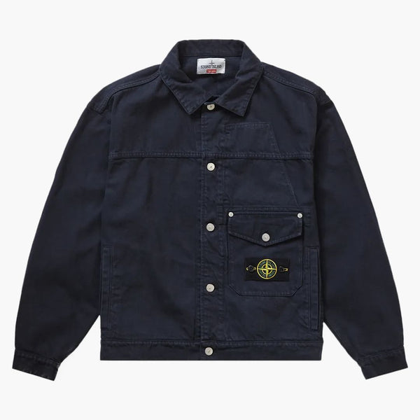 Supreme Stone Island Denim Trucker Jacket Navy