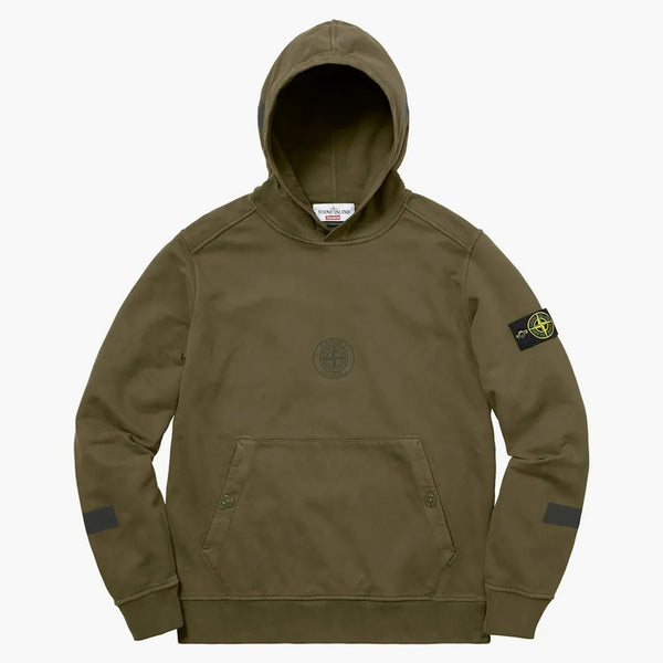 Supreme Stone Island Hooded Sweatshirt Olive