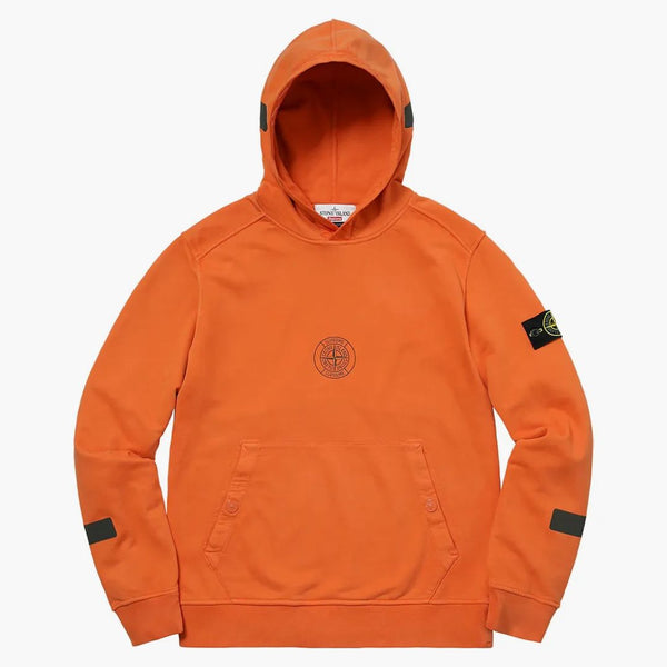 Supreme Stone Island Hooded Sweatshirt Orange