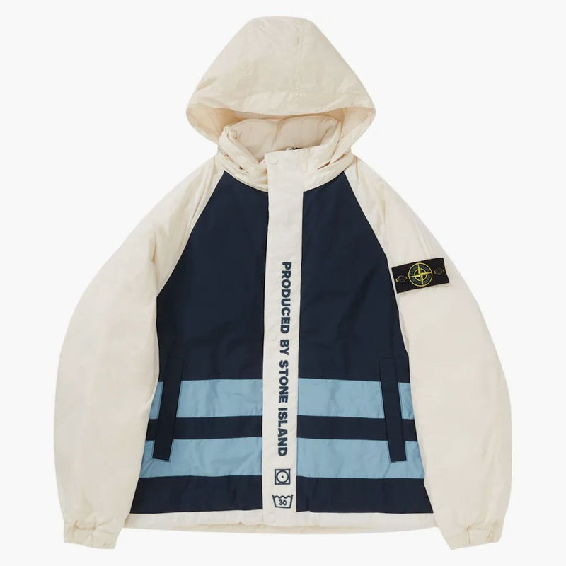 Supreme Stone Island Reversible Down Puffer Jacket White