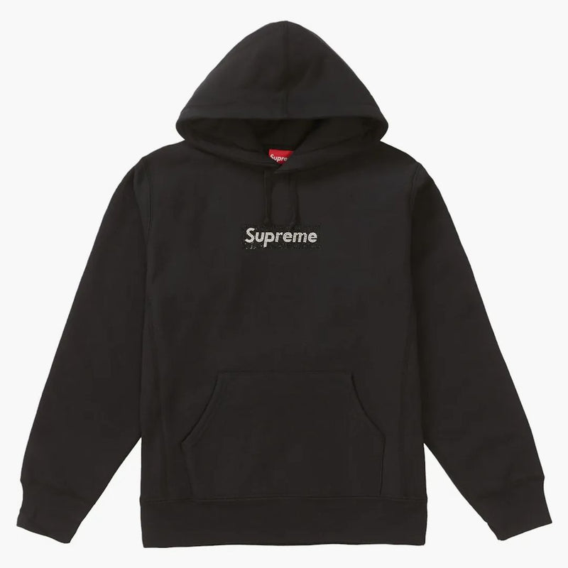 Supreme Swarovski Box Logo Hooded Sweatshirt Black