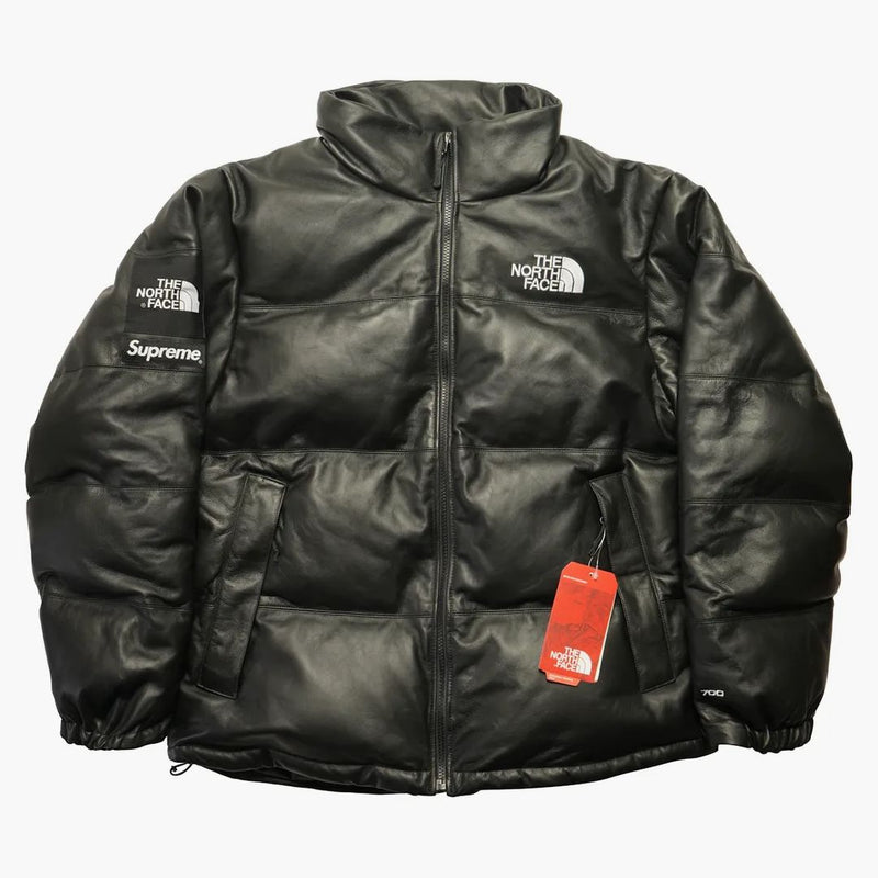 Supreme The North Face Leather Nuptse Jacket Black