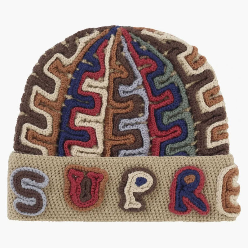 Supreme Yarn Applique Beanie Brown