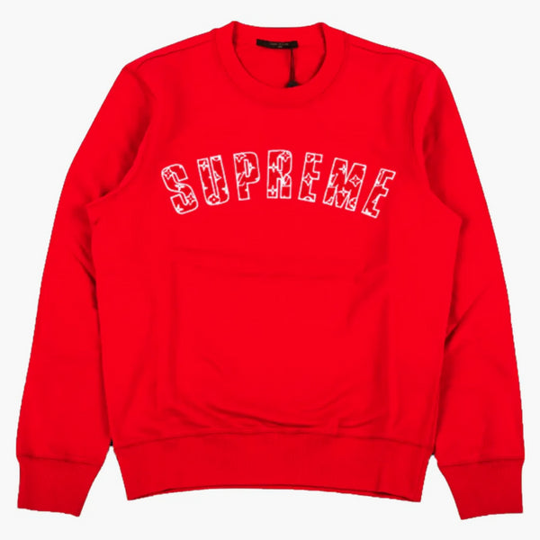 Supreme X Louis Vuitton Arc Logo Crewneck Red