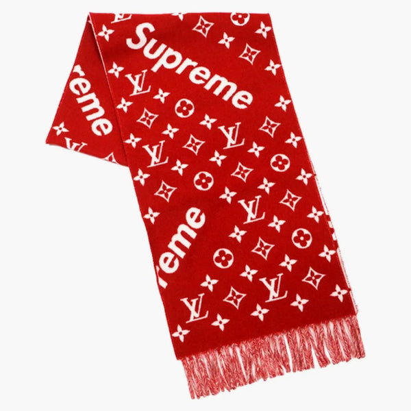 Supreme X Louis Vuitton Monogram Scarf Red