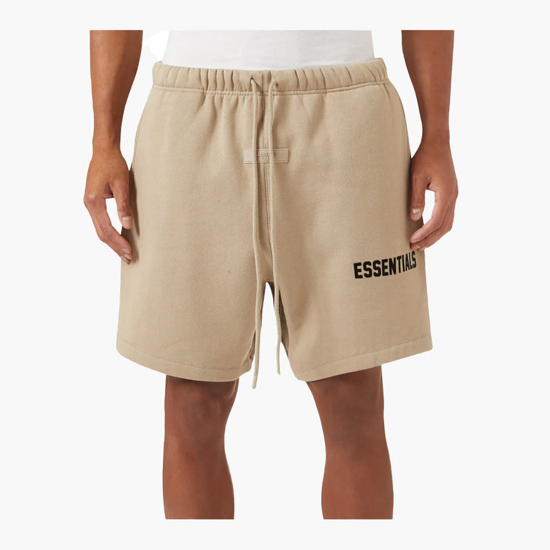 Fear of God Essentials Sweatshort Dusty Beige (Black Print) (SS23)