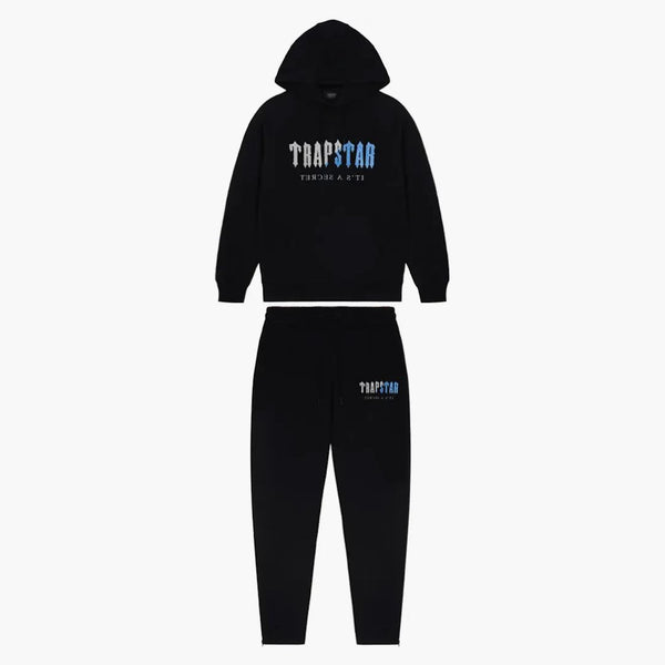 Trapstar Decoded Chenille Hooded Tracksuit Black Ice