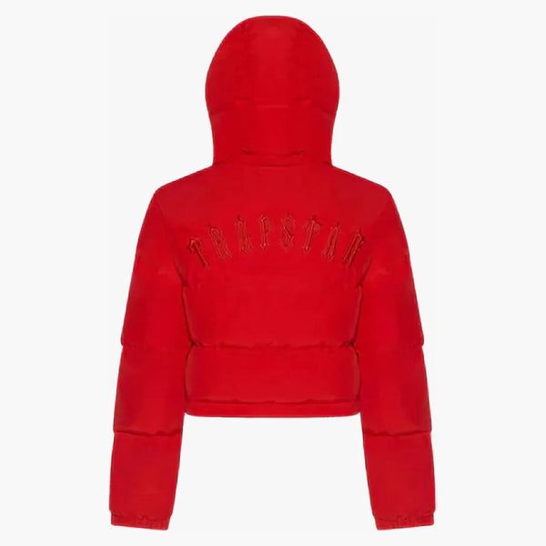 Trapstar Women's Irongate Detachable Hooded Puffer Jacket Infrared Red