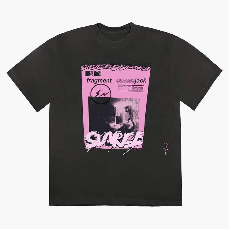 Travis Scott Cactus Jack For Fragment Pink Sunrise T-shirt Washed Black