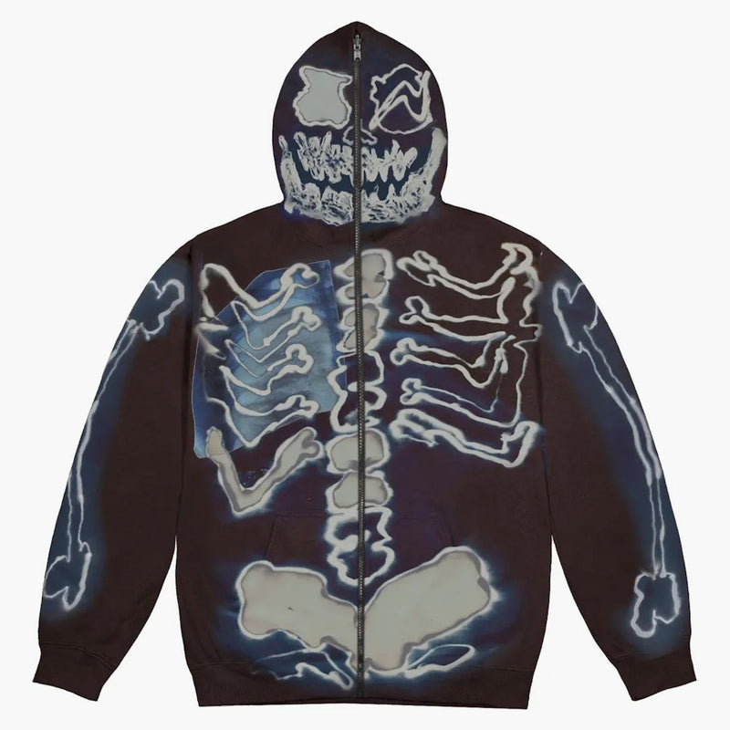 Travis Scott Cactus Jack For Fragment Skeleton Graffiti Full Zip Hoodie Multi