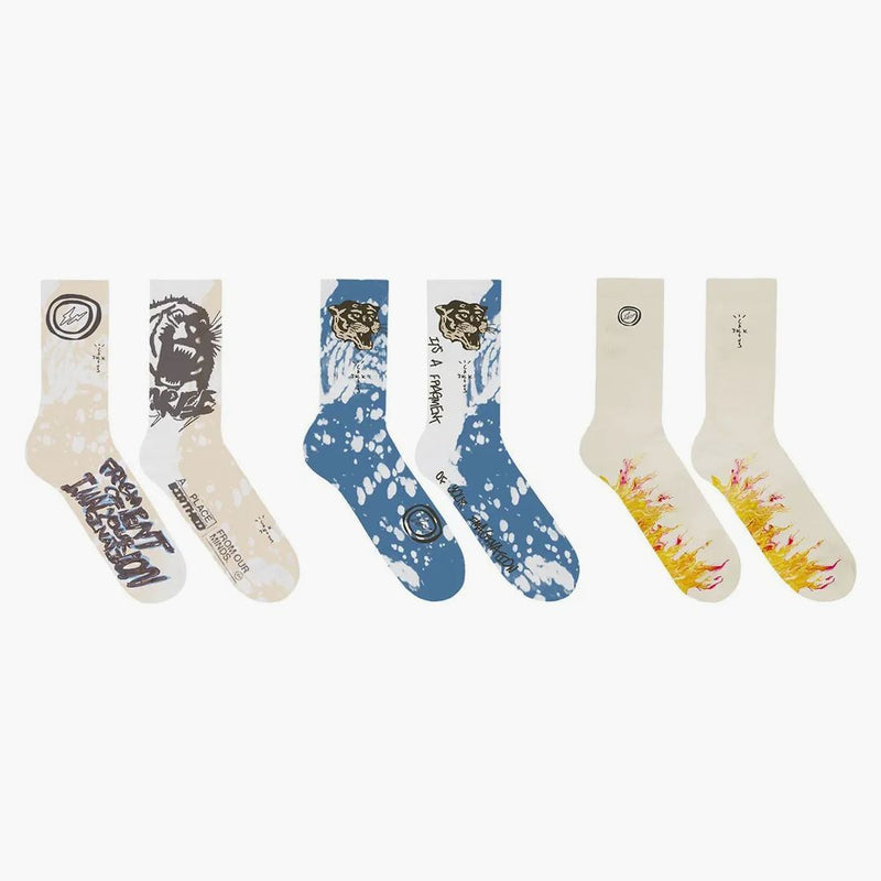 Travis Scott Cactus Jack For Fragment Socks (3 Pack) Multi