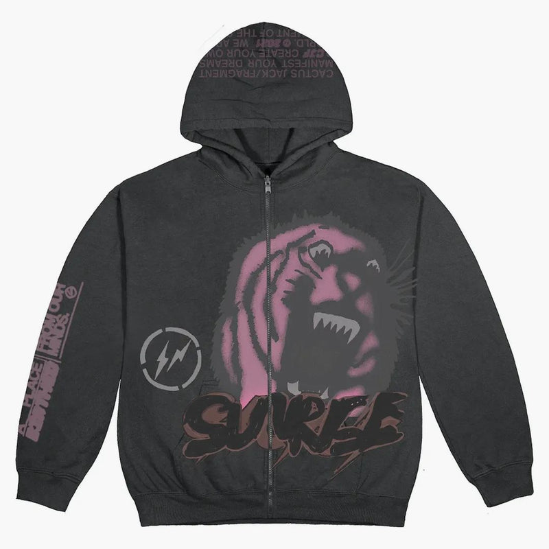 Travis Scott Cactus Jack For Fragment Sunrise Zip Up Hoodie Black