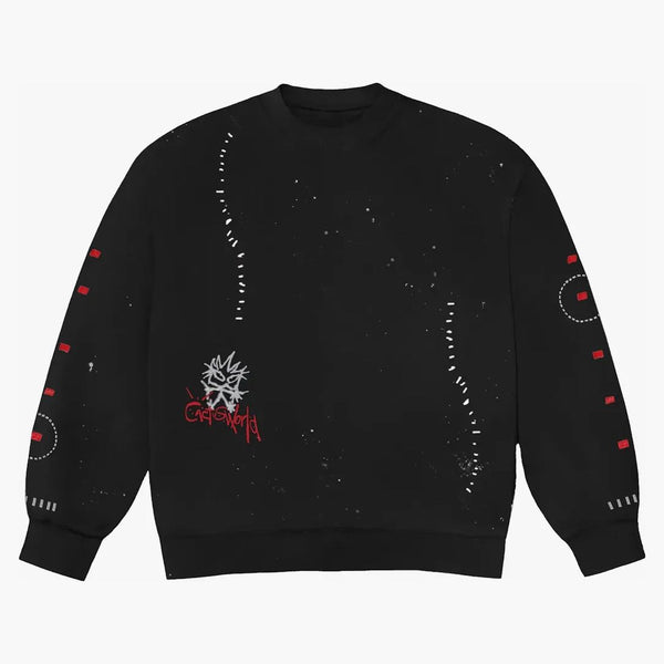 Travis Scott Stitched Crewneck Black