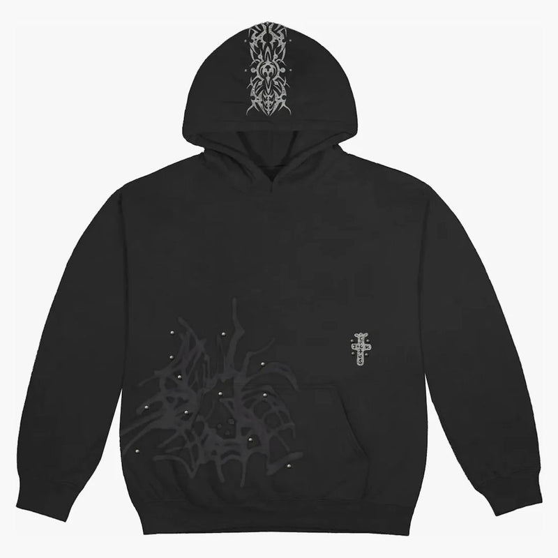 Travis Scott Studded Pullover Hoodie Black