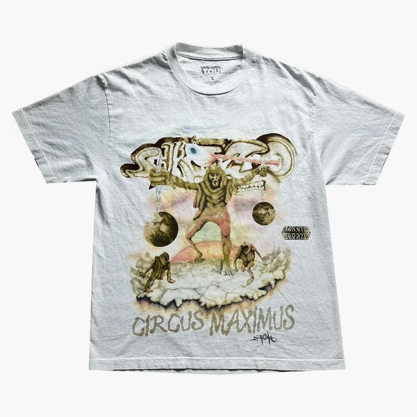 Travis Scott Utopia Tour Skitzo Circus Maximus Tee White