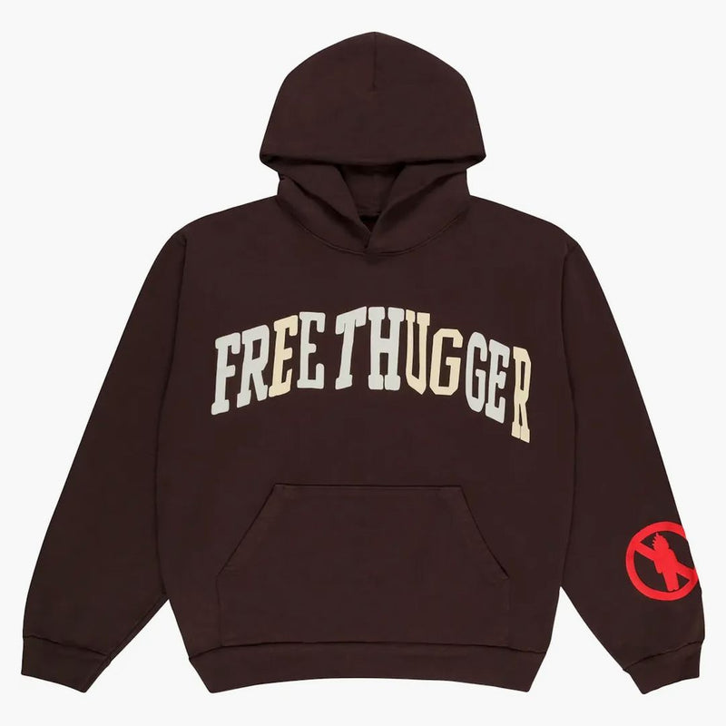 Travis Scott X Cactus Plant Flea Market "free Thugger" Hoodie Brown