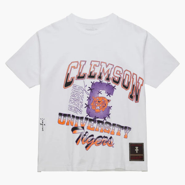 Travis Scott X Mitchell & Ness Clemson Tigers Hand-drawn T-shirt White