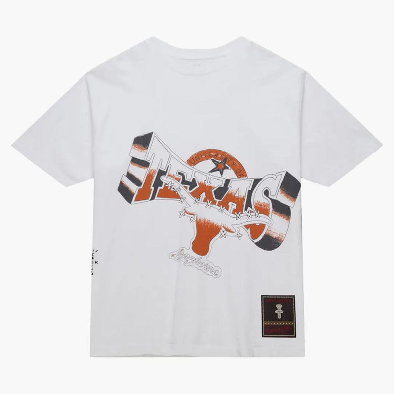 Travis Scott X Mitchell & Ness Texas Longhorns Hand-drawn T-shirt White