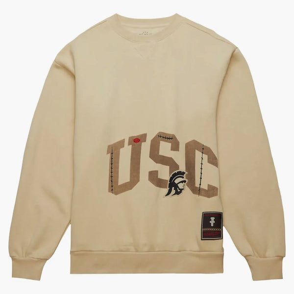 Travis Scott X Mitchell & Ness Usc Trojans Pullover Sweatshirt Tan