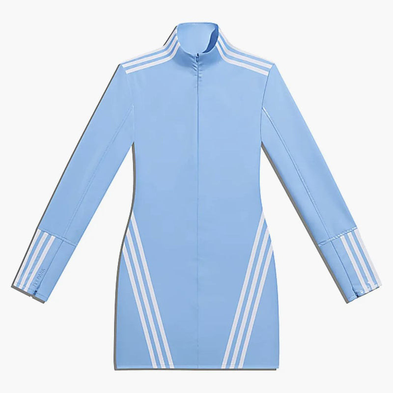 Adidas Ivy Park 1/2 Zip Latex Dress Light Blue/white