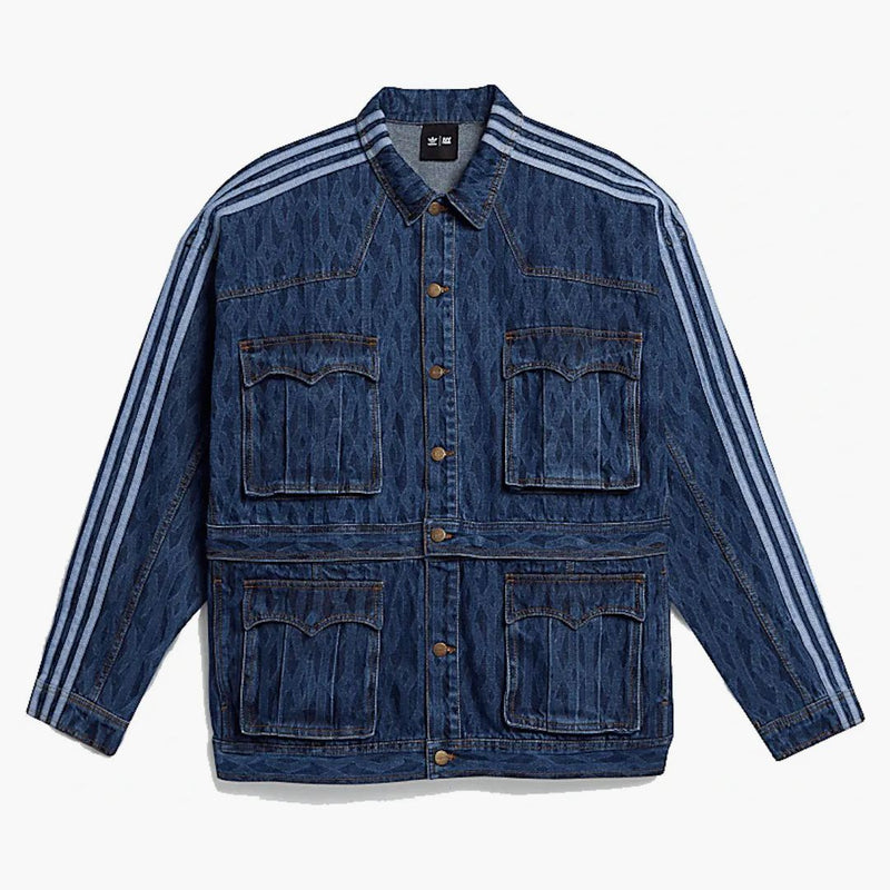 Adidas Ivy Park Monogram Denim Denim Track Jacket (all Gender) Dark Denim