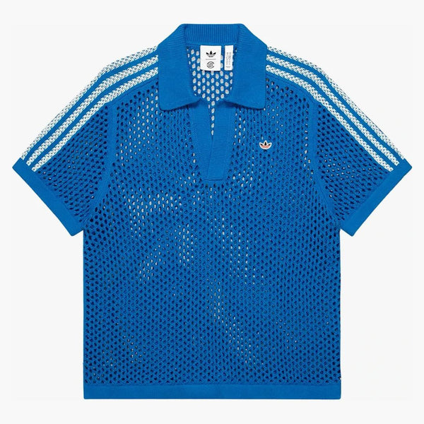 Adidas X Edison Chen Crochet Polo Shirt Blue