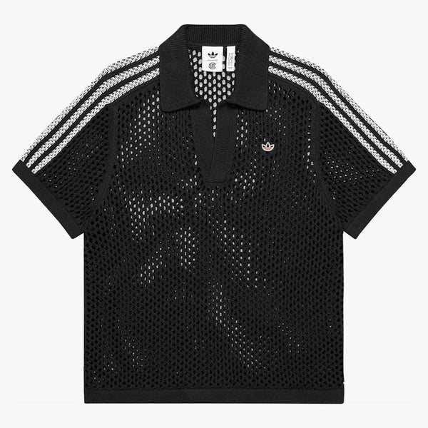 Adidas X Edison Chen Crochet Polo Shirt Charcoal